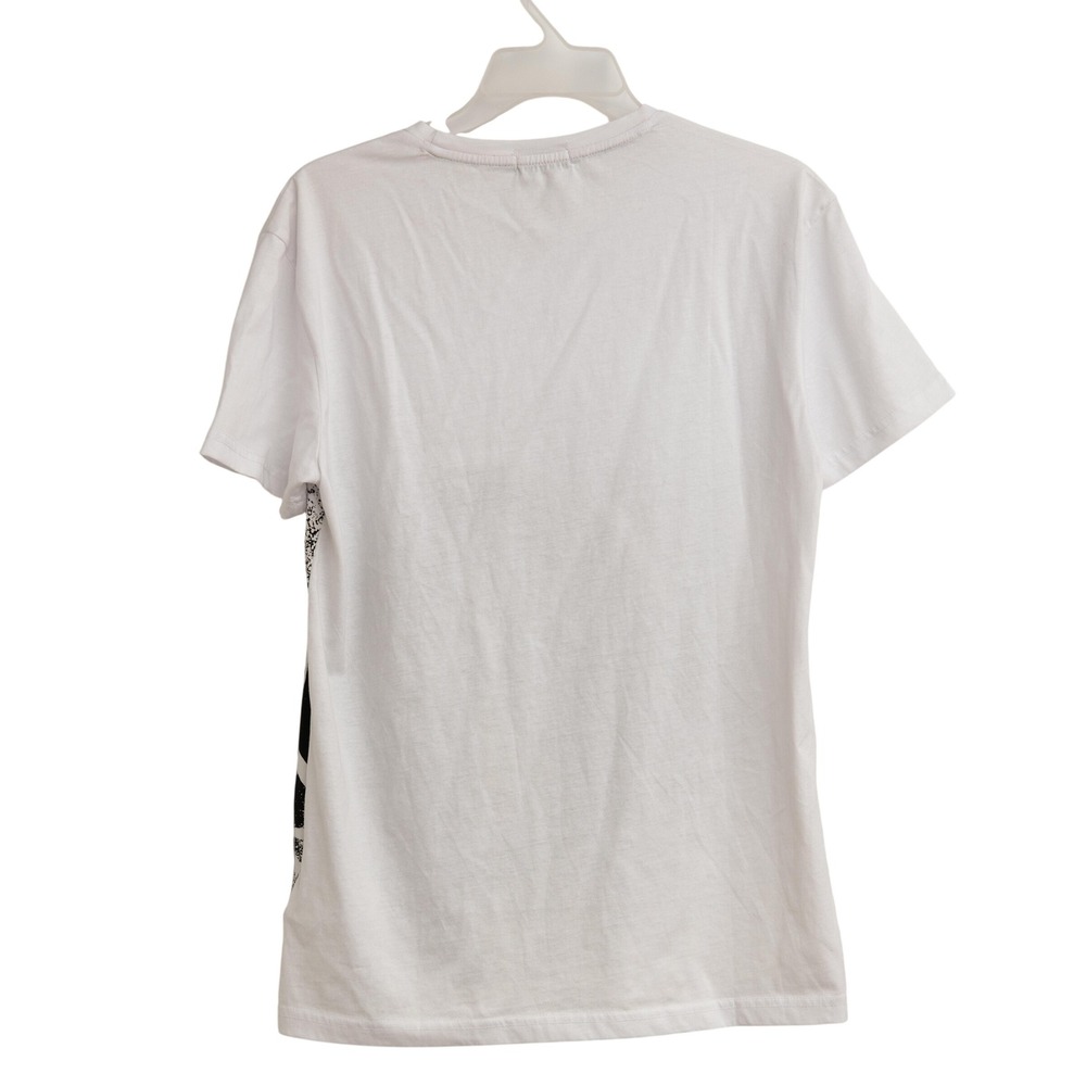 Moncler T-Shirt Mens M White Black Graphic Oversized Logo High End Luxury Bold - Picture 7 of 7